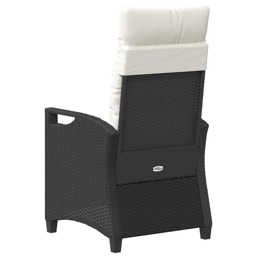 Chaise de jardin 2 pcs Noir et Crème 56 x 60 x 112 cm - 7