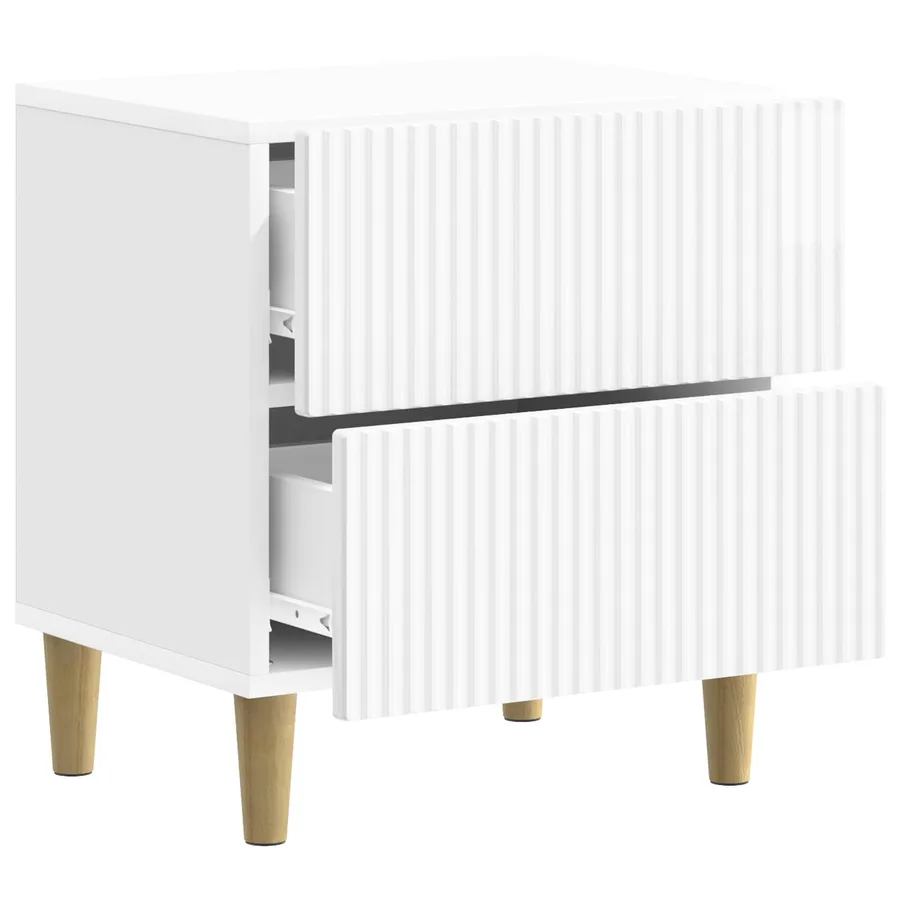Cabinet de chevet avec tiroir Blanc brillant 43 x 34,5 x 48 cm - 4