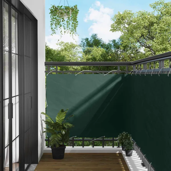 Écran de balcon Vert foncé 120 x 200 cm Tissu Oxford