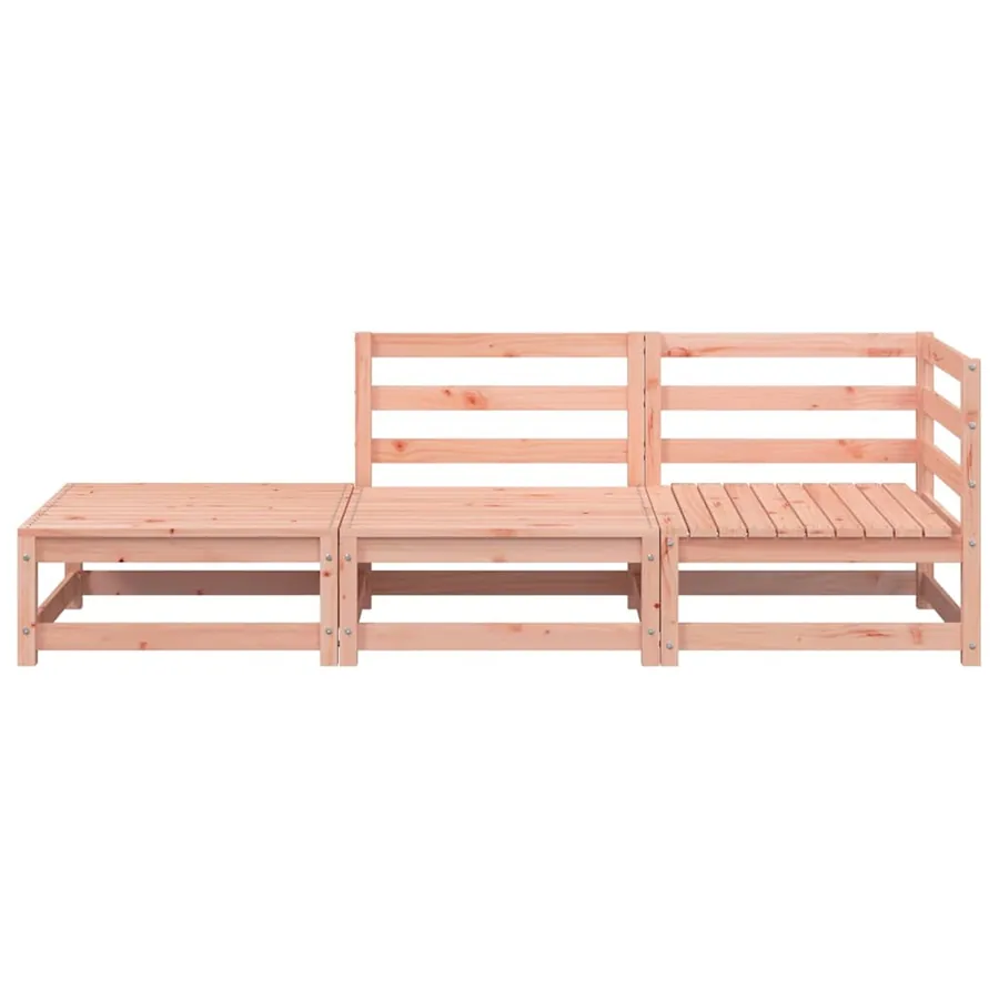 Canapé de jardin avec repose-pieds 2 places bois massif douglas - 4