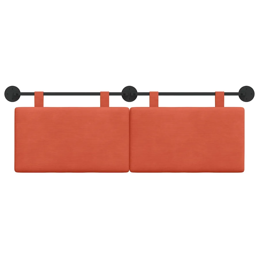 Tête de lit suspendue Rouge orange Tissu en velours côtelé - 5
