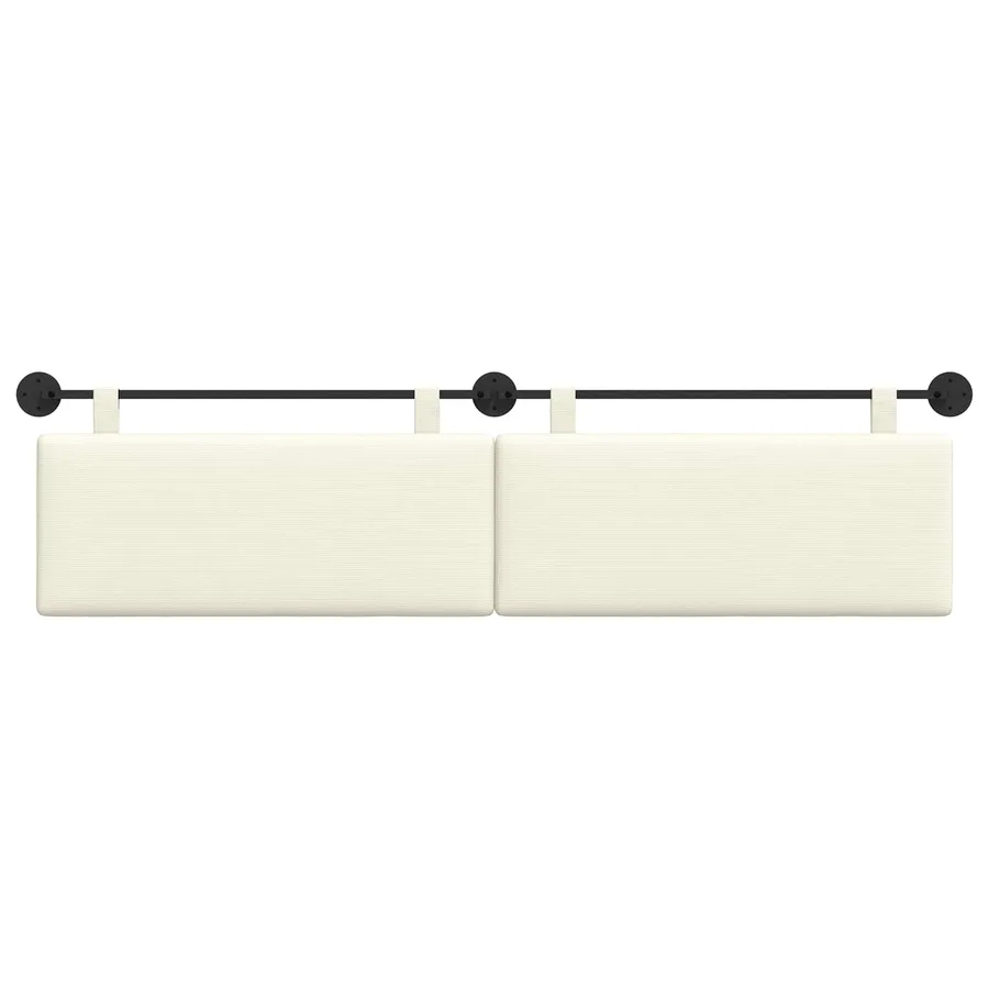 Tête de lit suspendue Crème Tissu en velours côtelé - 5