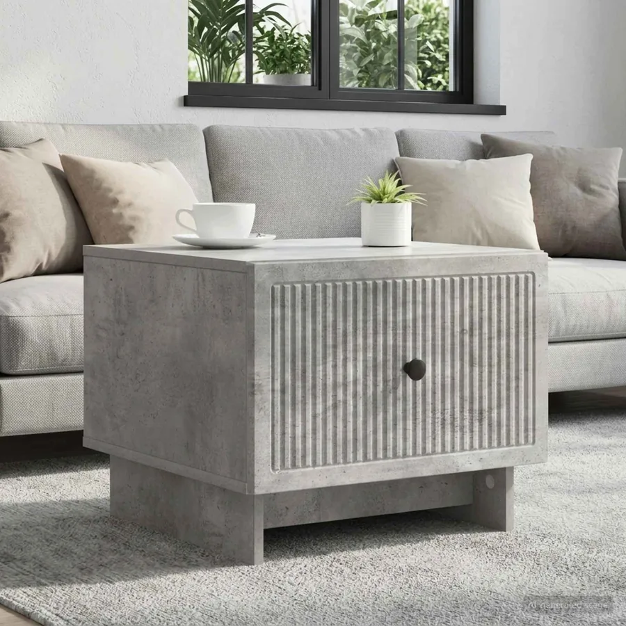 Table basse Gris béton 49 x 50 x 40 cm Bois d'ingénierie