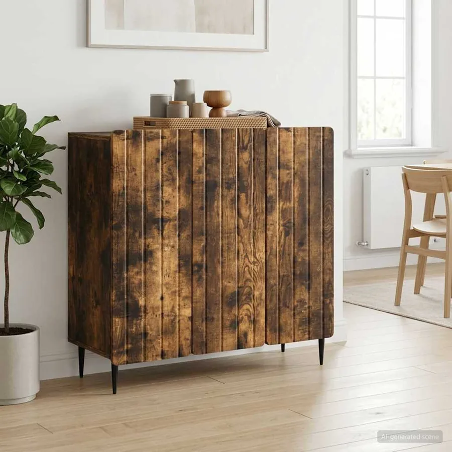 Buffet Chêne fumé 89 x 34,5 x 82 cm Bois d'ingénierie
