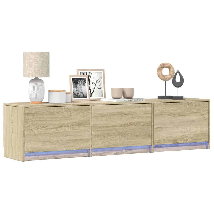 Meuble TV avec LED Sonoma 165 x 34 x 40 cm Bois d'ingénierie - 2