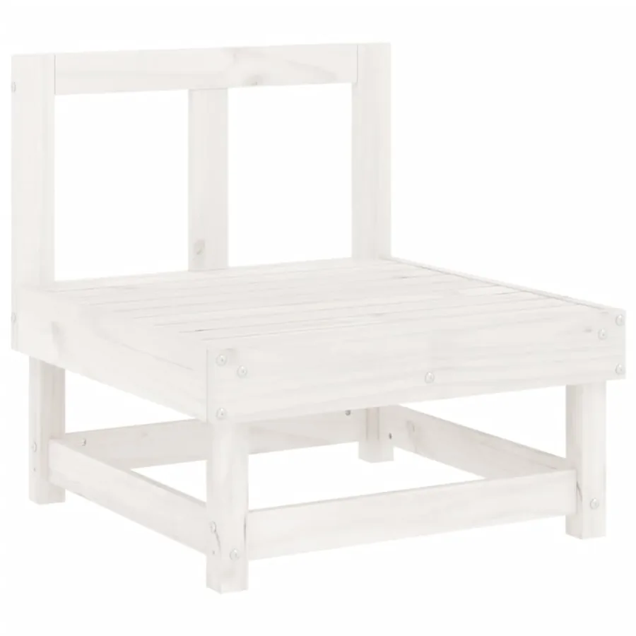 Canapés centraux de jardin 2 pcs blanc bois de pin massif - 3