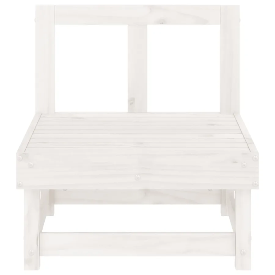 Canapés centraux de jardin 2 pcs blanc bois de pin massif - 4