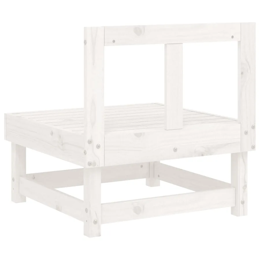 Canapés centraux de jardin 2 pcs blanc bois de pin massif - 5