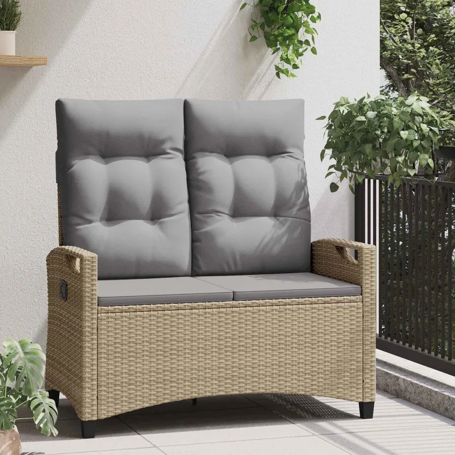 Banc de jardin Beige et Gris clair 105 x 60 x 112 cm - 3