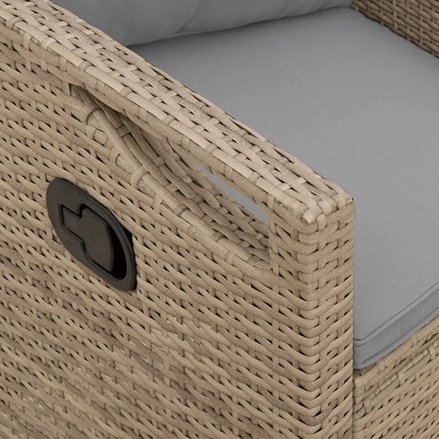 Banc de jardin Beige et Gris clair 105 x 60 x 112 cm - 7