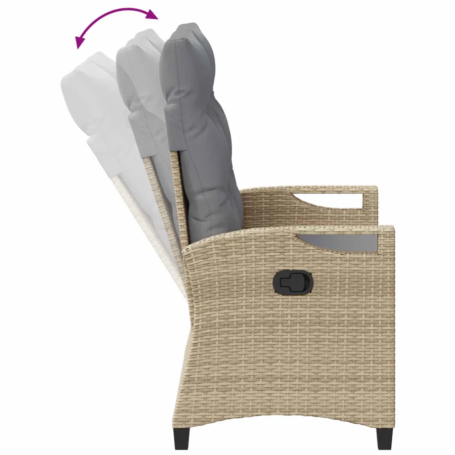 Banc de jardin Beige et Gris clair 105 x 60 x 112 cm - 9