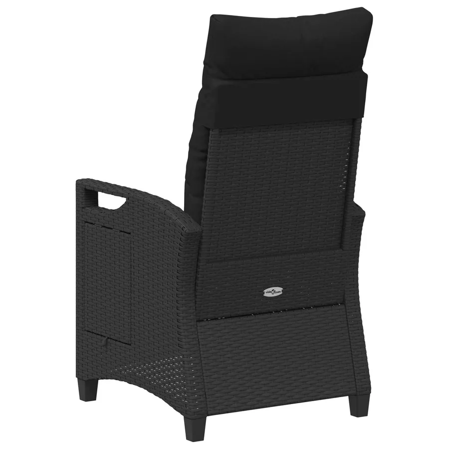 Chaise de jardin inclinable Noir 56 x 60 x 112 cm polyrotin - 7