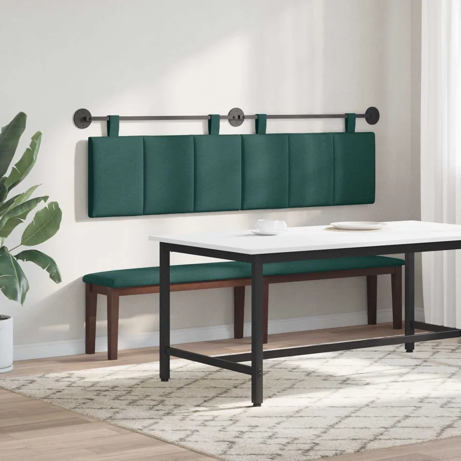 Tête de lit suspendue Vert foncé Tissu - 4