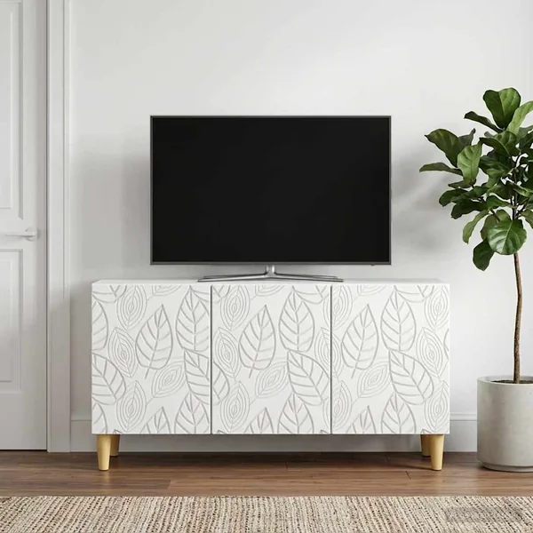 Meuble TV 99 x 34,5 x 50 cm Blanc Bois d'ingénierie