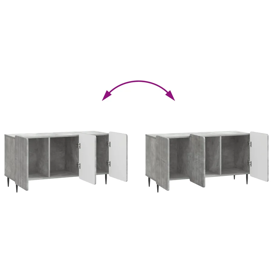 Meuble TV Gris béton 99 x 34,5 x 52 cm Bois d'ingénierie - 11