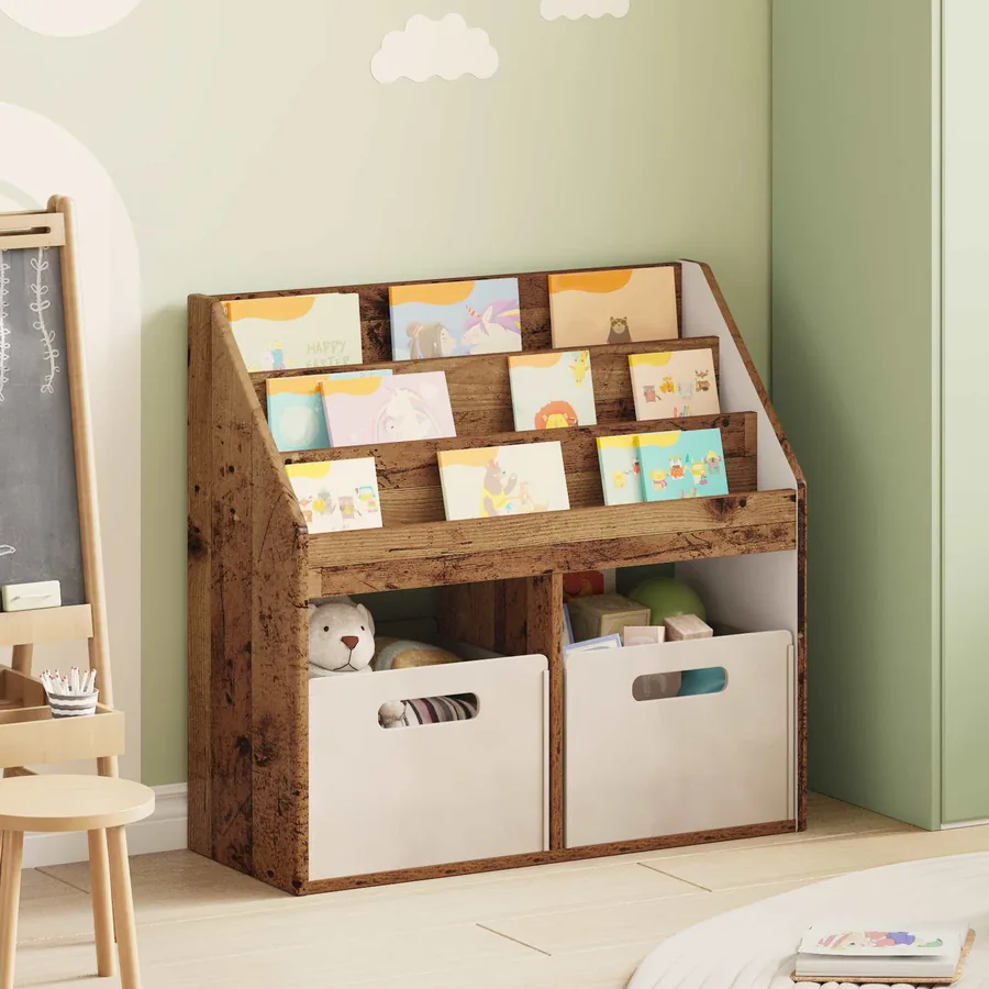 Bibliothèque pour enfants Bois ancien 72,5 x 29,5 x 69 cm