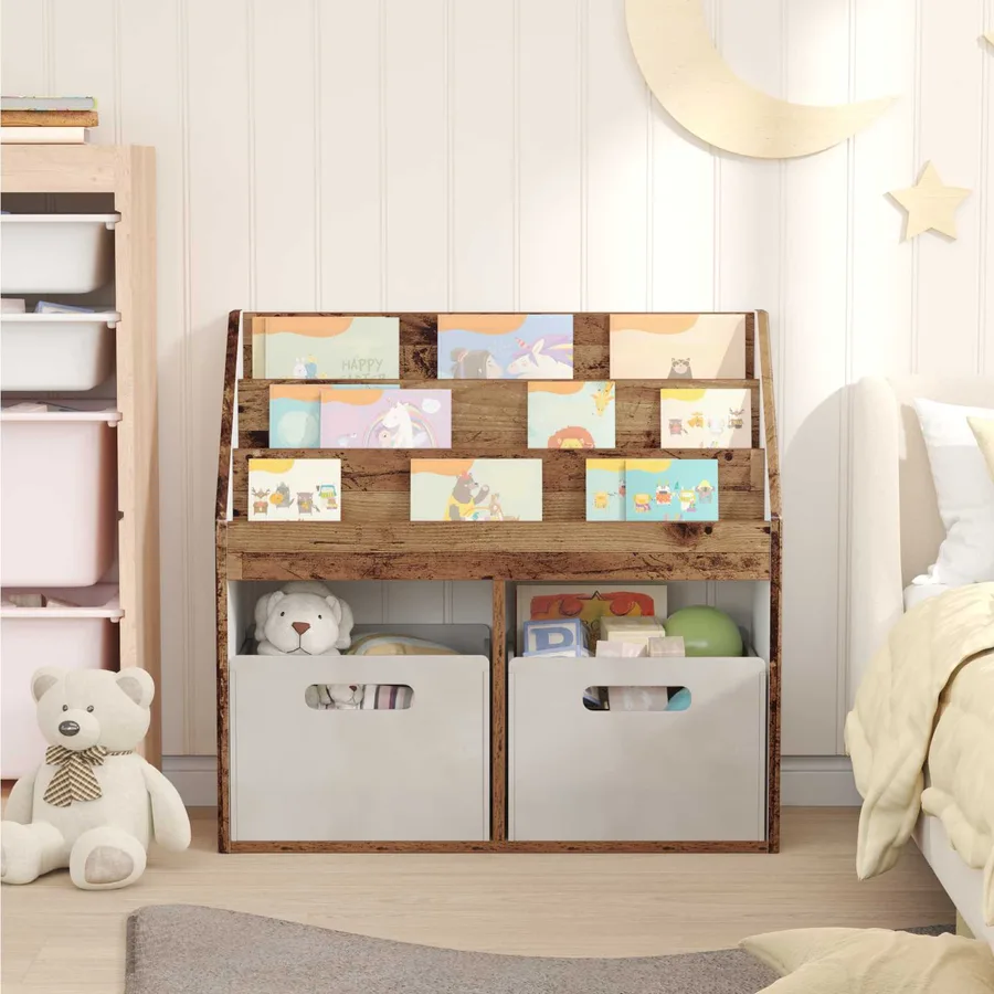 Bibliothèque pour enfants Bois ancien 72,5 x 29,5 x 69 cm - 4