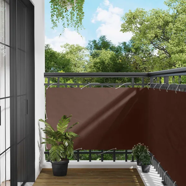 Écran de balcon Marron 90 x 200 cm Tissu Oxford