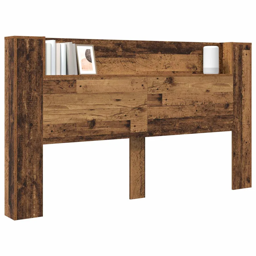 Cabinet de Tête de Lit avec LED Bois ancien Bois d'ingénierie - 3