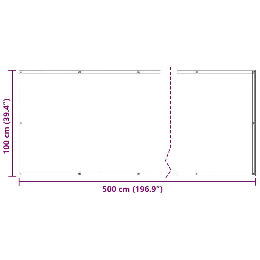 Écran de balcon Blanc 100 x 500 cm Tissu Oxford - 7