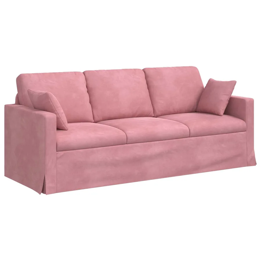 Canapé Rose 198 x 78 x 80 cm Velours - 2