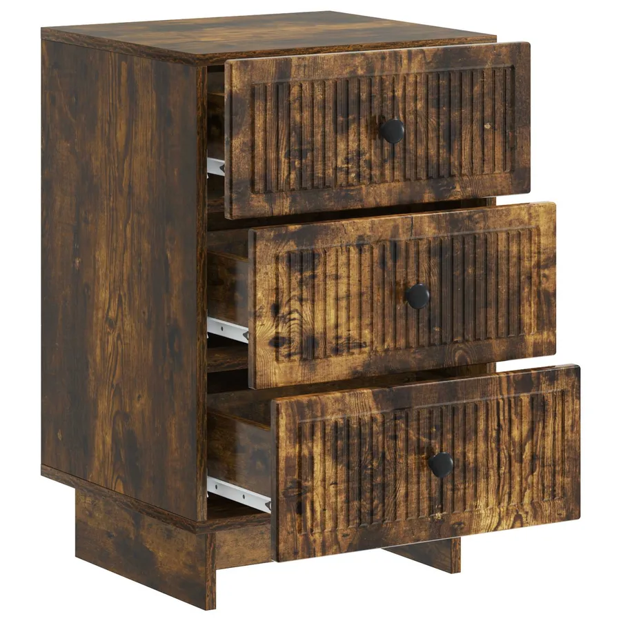 Cabinet de chevet avec tiroir Chêne fumé 43 x 41 x 66,5 cm - 4