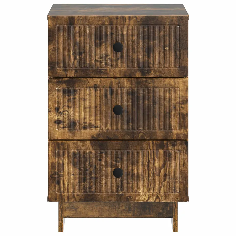 Cabinet de chevet avec tiroir Chêne fumé 43 x 41 x 66,5 cm - 5
