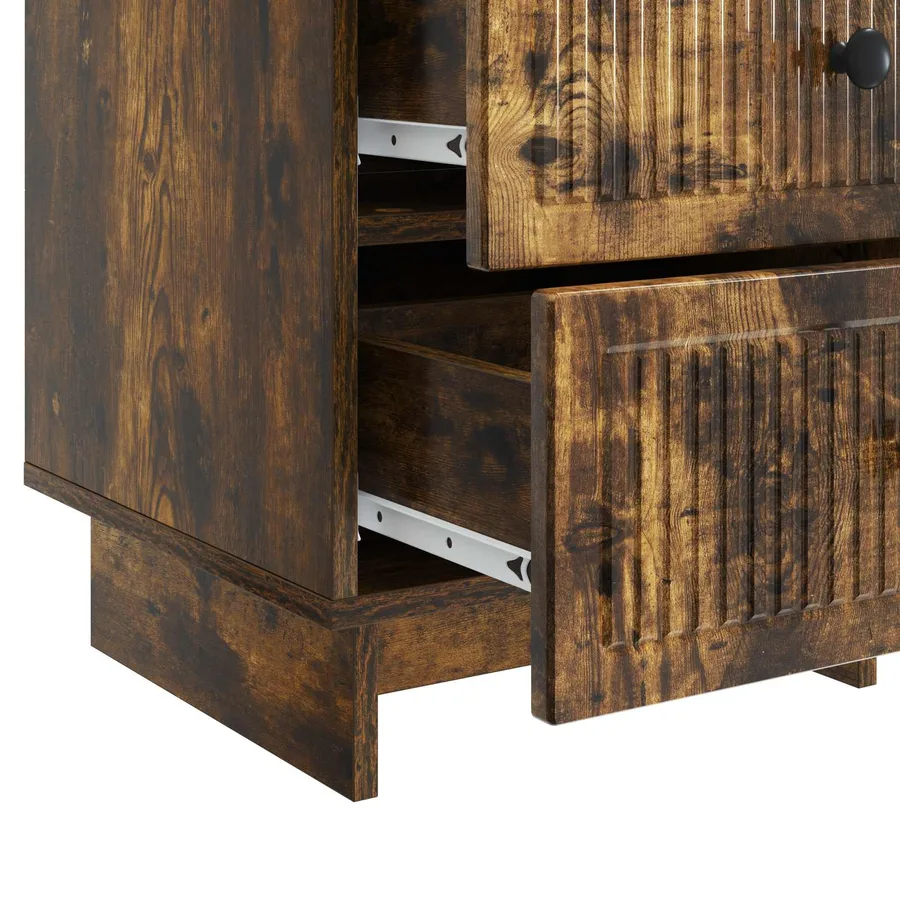 Cabinet de chevet avec tiroir Chêne fumé 43 x 41 x 66,5 cm - 9