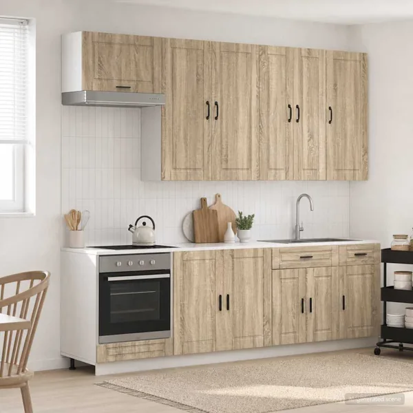 Unité de cuisine PORTO 8 pcs Chêne Sonoma Bois d'ingénierie