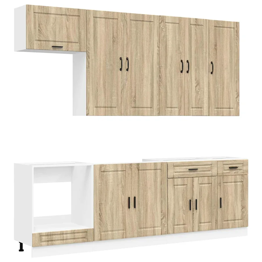 Unité de cuisine PORTO 8 pcs Chêne Sonoma Bois d'ingénierie - 2