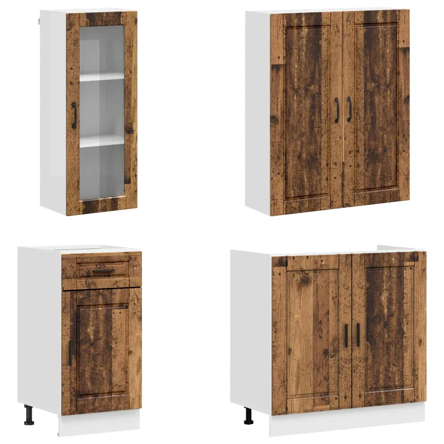 Unité de cuisine PORTO 8 pcs Bois ancien Bois d'ingénierie - 3