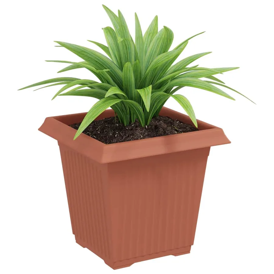 Pot de Fleurs Carré 24 pcs Rouge brique 16 x 16 x 14 cm - 3