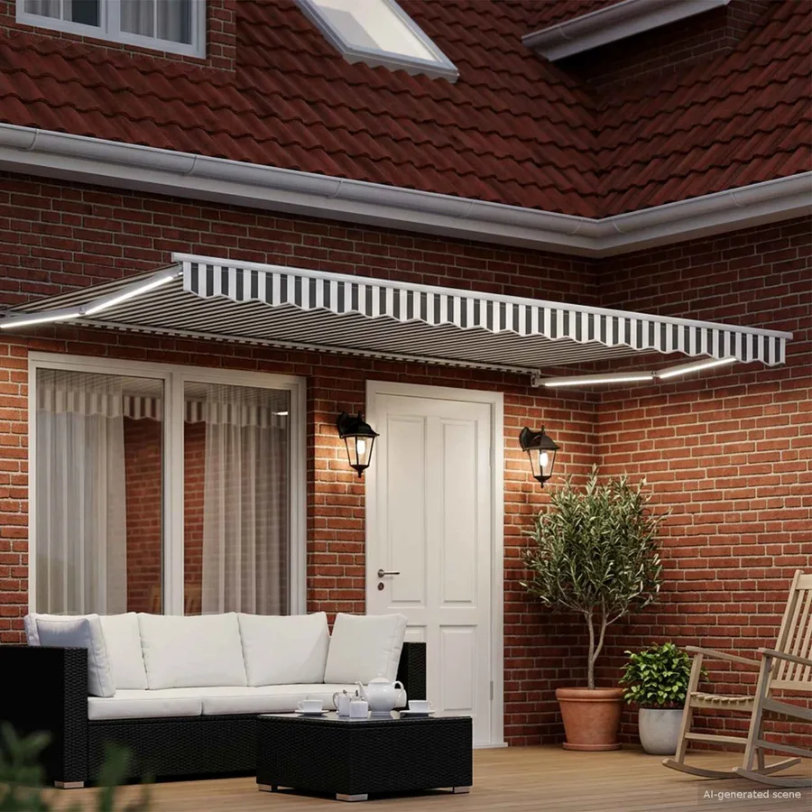 Auvent rétractable électrique Anthracite et blanc 4 × 3 m - 3
