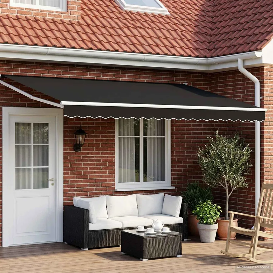 Auvent rétractable électrique Noir 4 × 3 m