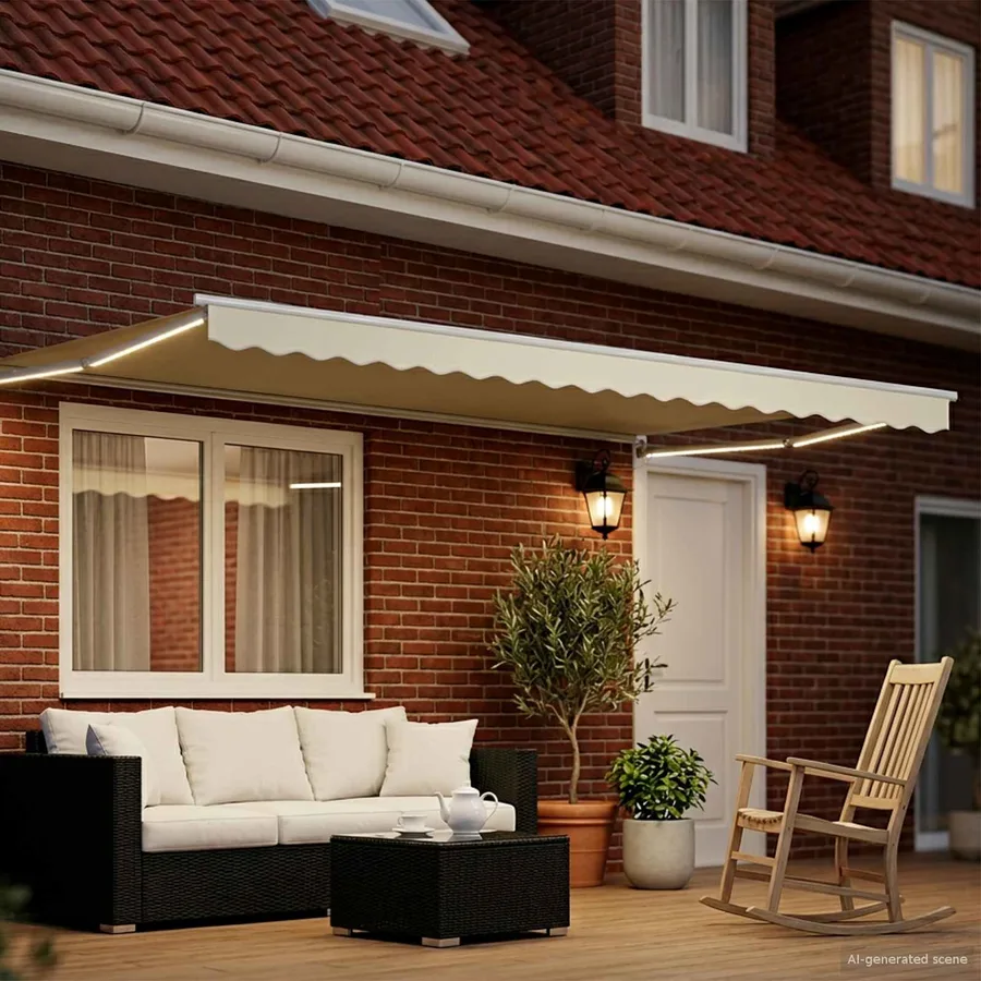 Auvent rétractable électrique Crème 4 × 3 m - 3