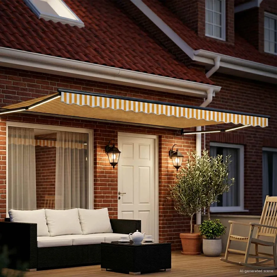 Auvent rétractable électrique Orange et Blanc 4,5 × 3 m - 3