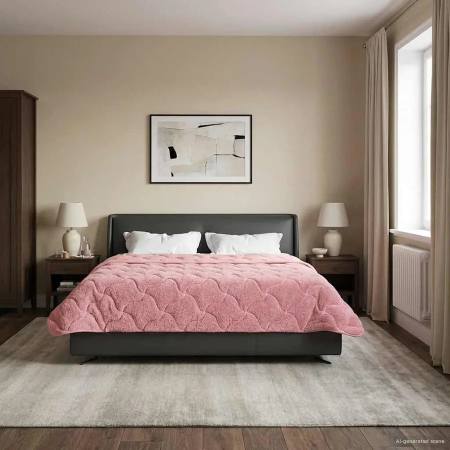 Duvet d'été simple Matelassé Rose 240 x 260 cm - 4