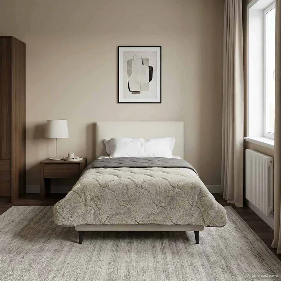 Duvet d'été simple Matelassé Gris clair 140 x 220 cm - 4