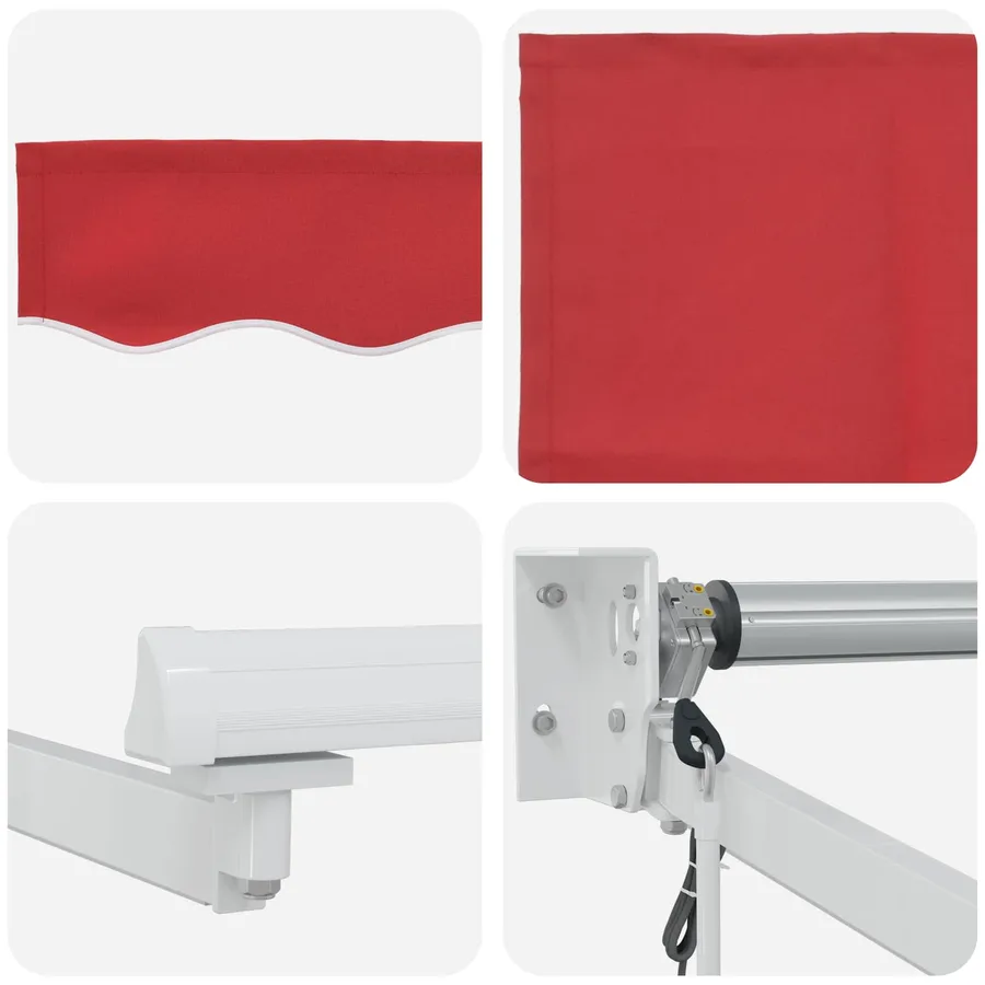 Auvent rétractable électrique Rouge 3 x 2,5 m - 9