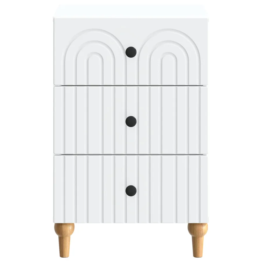 Cabinet de chevet Blanc 43 x 41 x 66,5 cm Bois d'ingénierie - 5