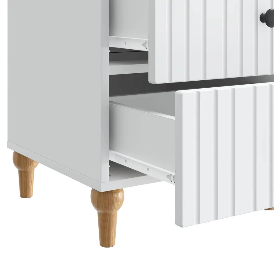 Cabinet de chevet Blanc 43 x 41 x 66,5 cm Bois d'ingénierie - 9