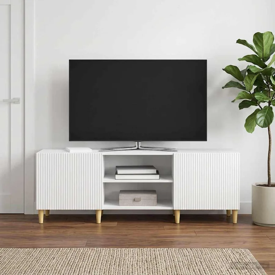 Meuble TV Blanc brillant 150 x 31 x 50 cm Bois d'ingénierie