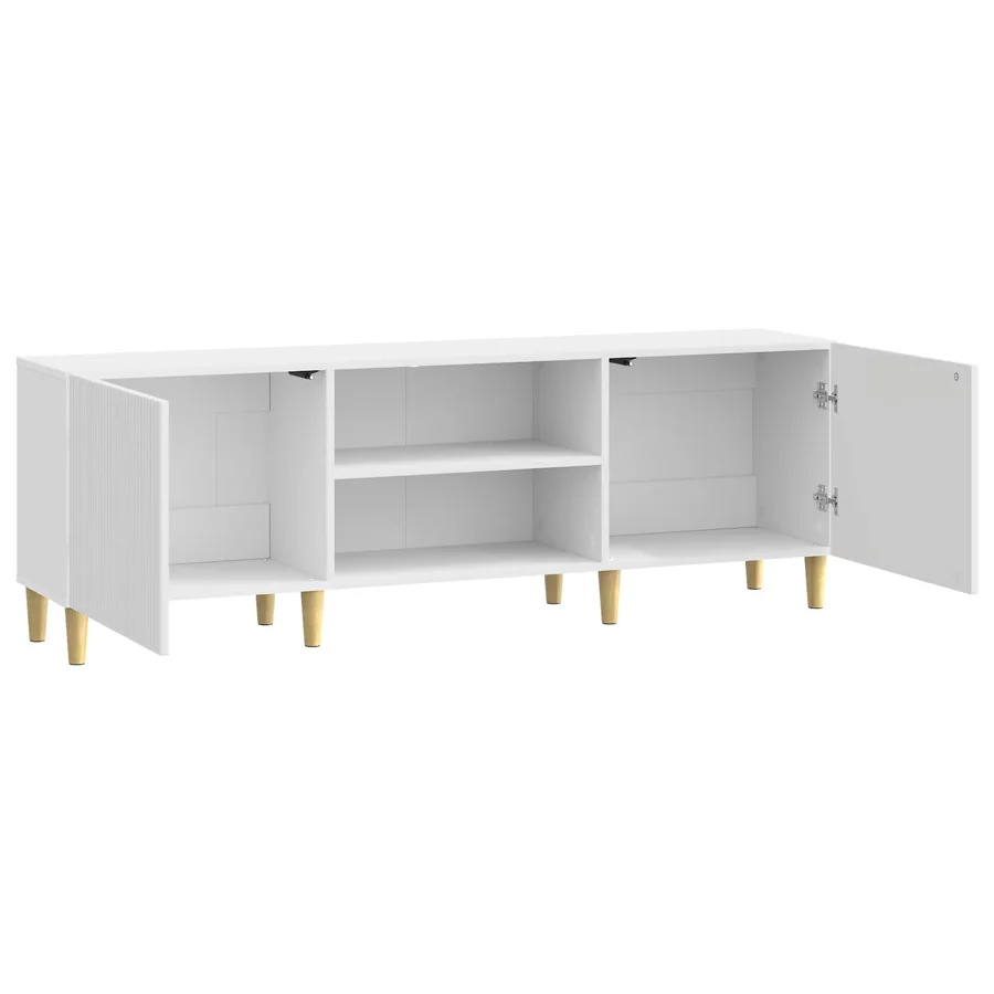 Meuble TV Blanc brillant 150 x 31 x 50 cm Bois d'ingénierie - 5