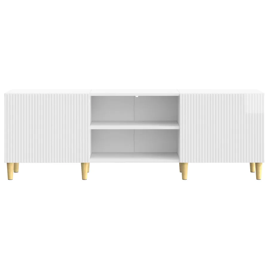 Meuble TV Blanc brillant 150 x 31 x 50 cm Bois d'ingénierie - 6