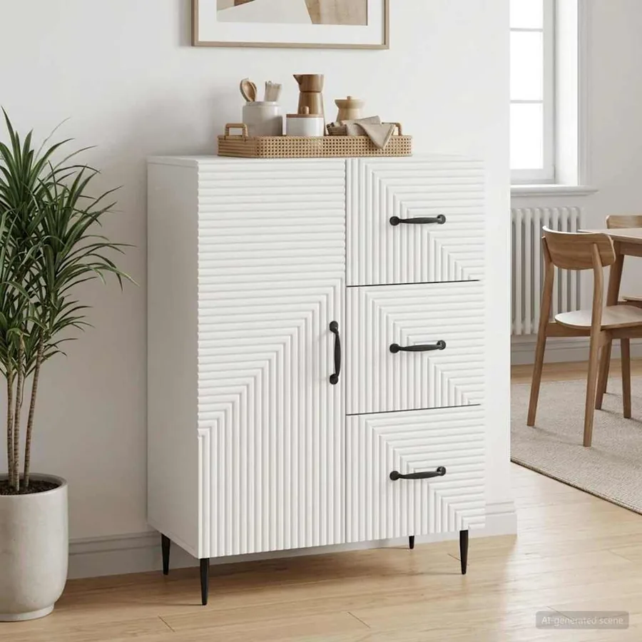 Buffet Blanc 66 x 34,5 x 89,5 cm Bois d'ingénierie