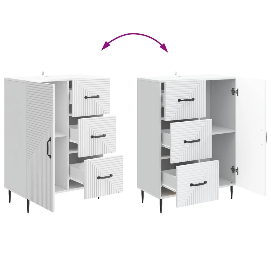 Buffet Blanc 66 x 34,5 x 89,5 cm Bois d'ingénierie - 8