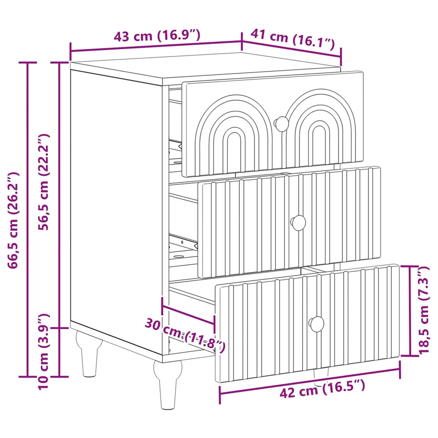 Cabinet de chevet avec tiroir Chêne Sonoma 43 x 41 x 66,5 cm - 11