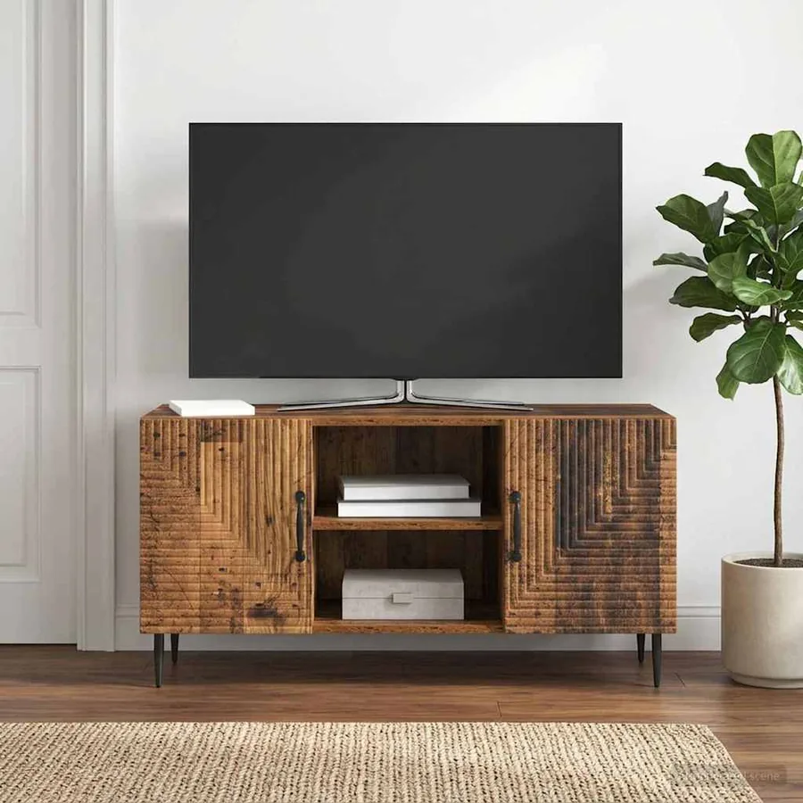 Meuble TV Bois ancien 102 x 34,5 x 50 cm Bois d'ingénierie
