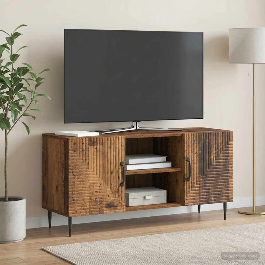 Meuble TV Bois ancien 102 x 34,5 x 50 cm Bois d'ingénierie - 4