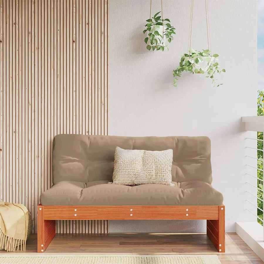 Sofa de jardin milieu Bois de Pin Massif Brun Ciré